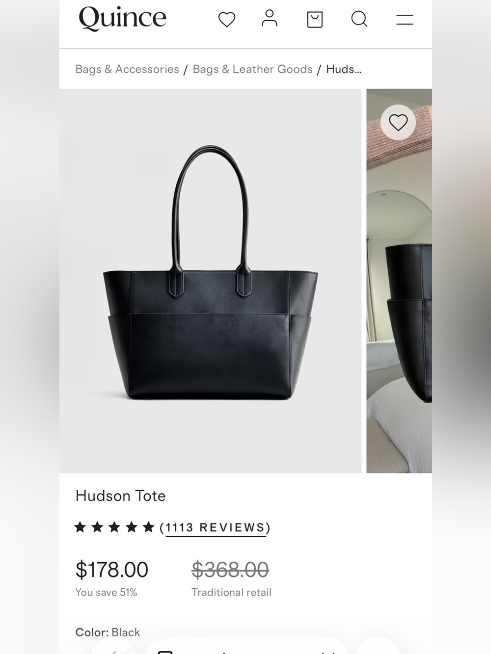 Quince Hudson Tote / Italian Leather Shopper tote